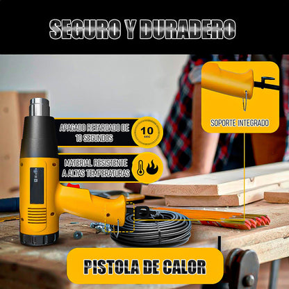 Pistola De Aire Caliente Pistola De Calor Electrica 2000w Amarillo