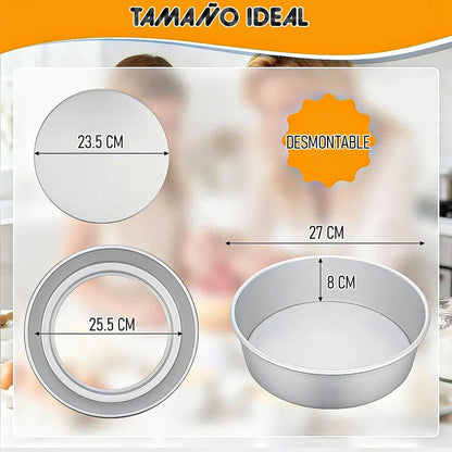 Moldes De Queque Molde Aluminio Molde Torta Desmontable 25cm Gris Okshop Moldes Redondos Aluminio Moldes Para Pasteles Moldes De Aluminio De Torta Molde Desmontable Queque Molde Queque Molde Pan 25cm