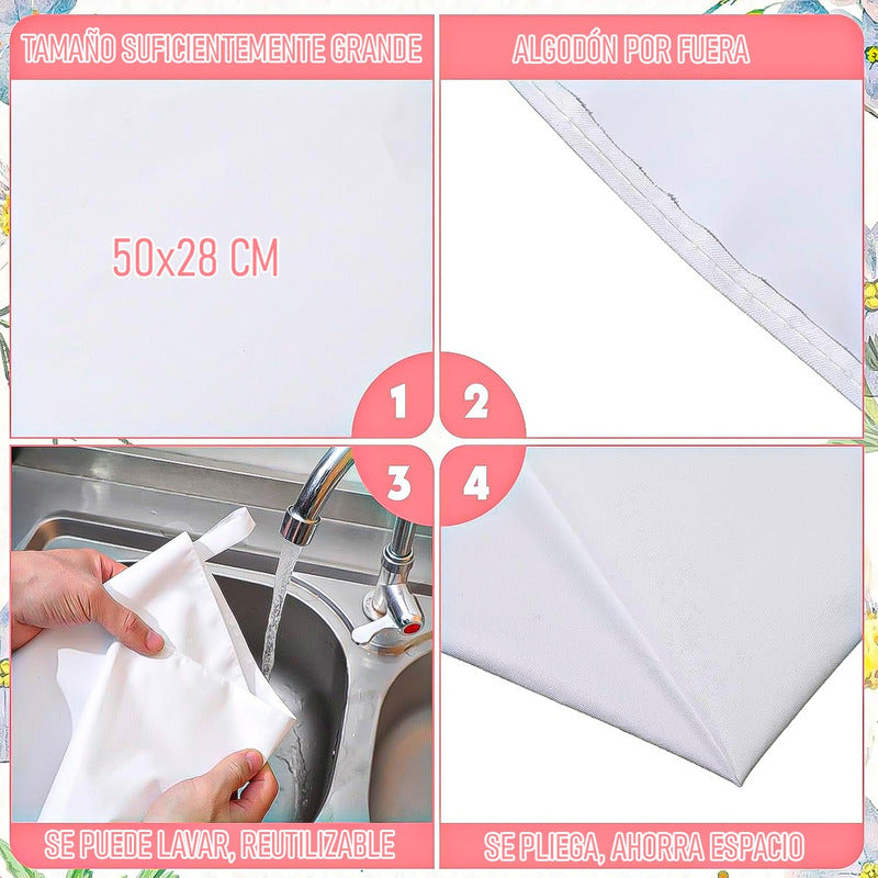 Pack 4 Mangas Reposteria Profesional Manga Pastelera De Tela Blanco