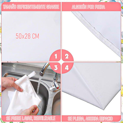 Pack 4 Mangas Reposteria Profesional Manga Pastelera De Tela Blanco