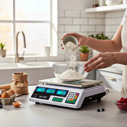 Balanza Digital Okshop De Cocina Y Con Capacidad De 40 Kg Blanco