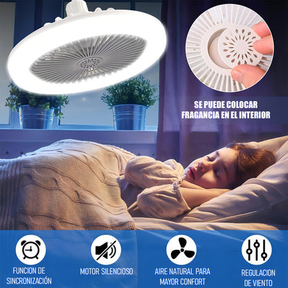 Lámpara De Techo Ventilador Arcashopping Led Con Control Remoto Y Roscada E27 Blanco