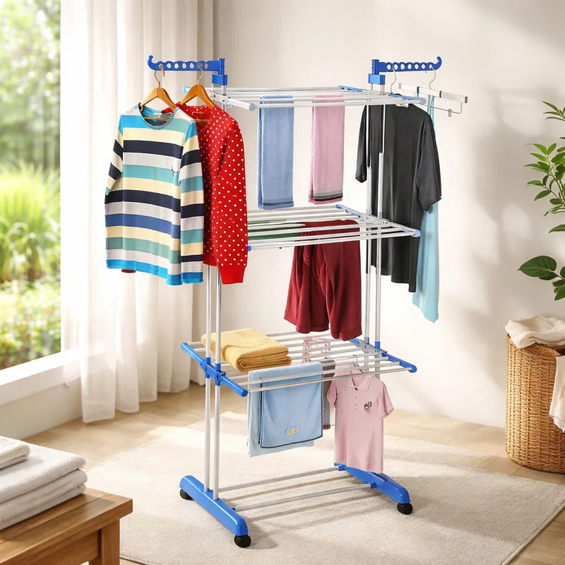 Tendedor De Ropa Tendedero Plegable Tendero Secar Ropa Blanco