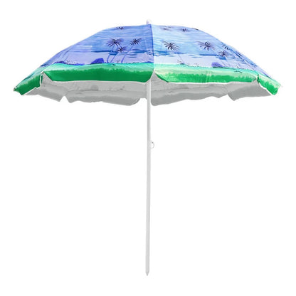 Quitasol Grande Sombrilla De Playa Verano Paraguas 150 Cm Paraguas Colores Poliester Unisex Paraguas Plegable Aluminio... Verde/azul/palmera