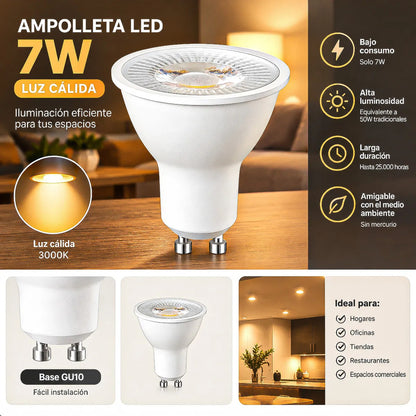 Ampolleta Led 7w Ampolletas Led Gu10 Bombilla Led 7w Gu10 Calida