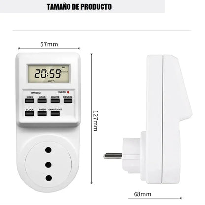 Enchufe Timer Digital Programable Temporizado 24h Timer Enchufe Digital Okshop Enchufe Digital Enchufe Programable Temporizador Dimmer 24hrs Enchufe Inteligente Timer Digital Programable