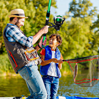 Kit De Pesca Con Caña Telescópica De 1.6 M, Fibra De Vidrio Y Accesorios