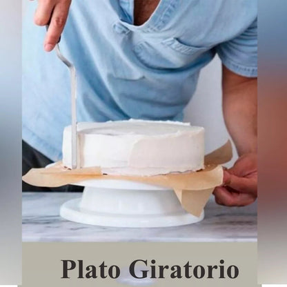 Base Giratoria Decoración Tortas Pasteles Cumpleaños Blanco