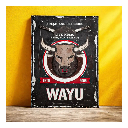 Cuadro Decorativo Wayu Para Bar De Metal 40x30 Cm Con Frases