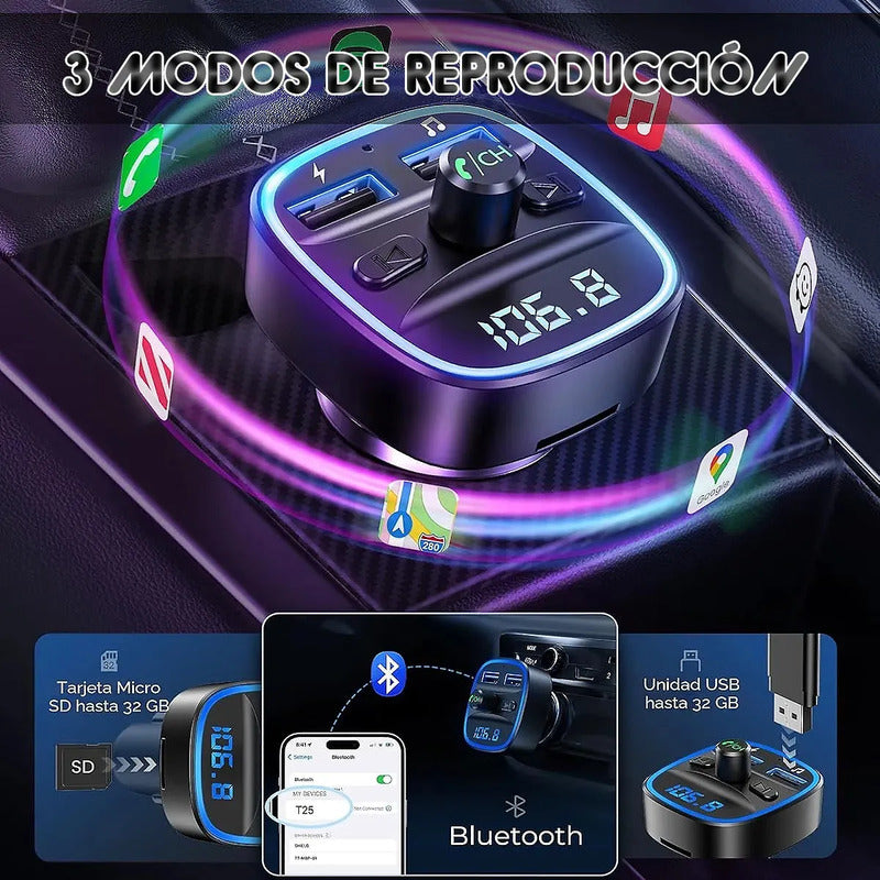 Transmisor Fm Okshop Adaptador Bluetooth Para Auto Con Manos Libres Y Usb