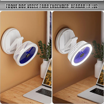 Ventilador Portatil Ventilador De Escritorio Ventilador Led Azul