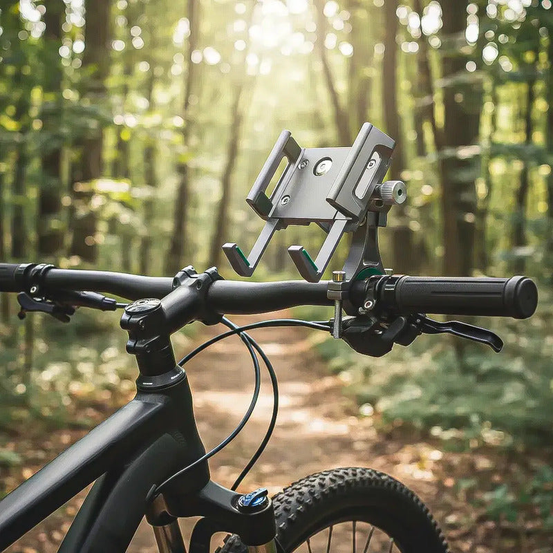 Porta Celular Aluminio Soporte Para Celular Bici Regulable Negro