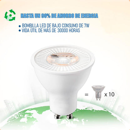 Pack X5 Ampolleta Led Gu10 7w Lampara Led Gu10 38° Blanco Frío
