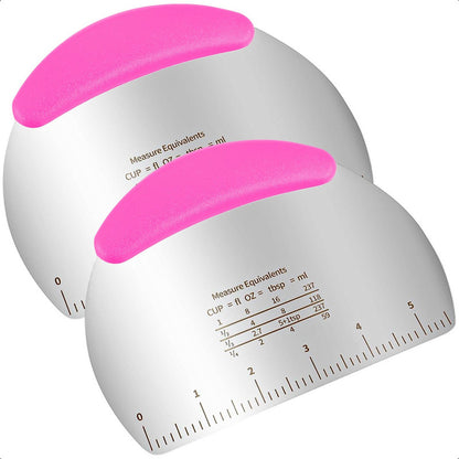 Espatula Cortador Masa Pack 2 Raspador Cortador Masa Acero Rosa