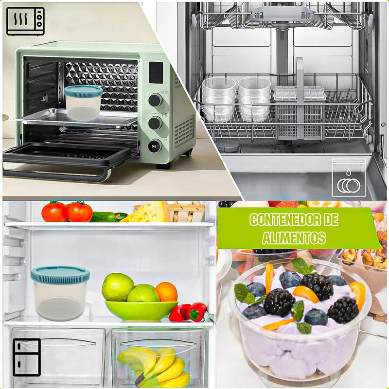 Contendor Alimentos Envases Yogurt Y Cereal Frasco Hermetico Tapper Comida Contenedor Hermetico Plastico 290ml Frascos Plasticos Portacereales Set 4 Contenedores De Alimentos Azul Okshop