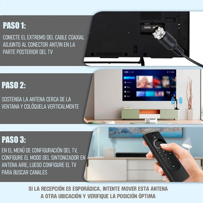 Antena Digital Tv Exterior Antena Para Tv Hd Antena Smart Tv Negro