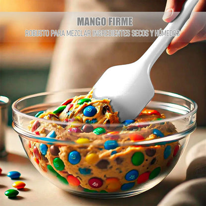 Espatula Silicona Mezquino Silicona Pack 4 Espatulas 36 Cm Espatula Reposteria Multiusos Acero Inoxidable Okshop Mezquinos Silicona Pasteles Libre Bpa Antiadherente Espatulas Cocina Blanco