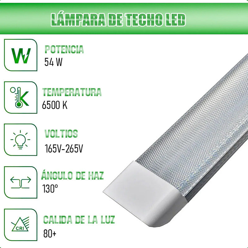 Pack4 Lamparas Para Techo Barra Led Regleta Led Lamparas Led Blanco