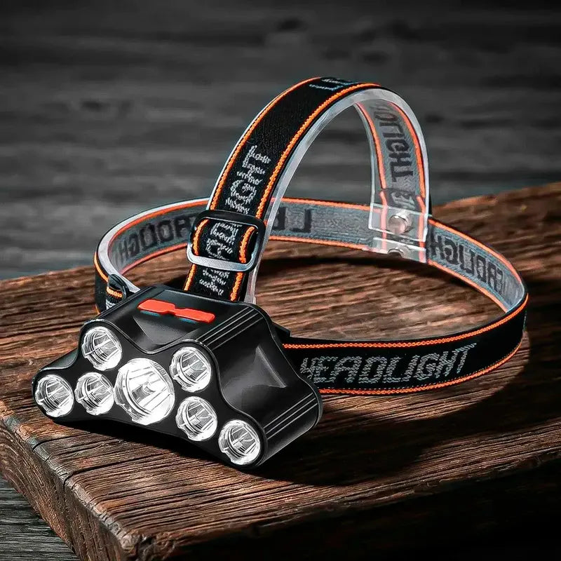 Linterna Frontal Led Recargable De 1200 Lm, Okshop Para Camping Blanca Negro