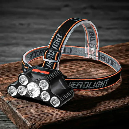 Linterna Frontal Led Recargable De 1200 Lm, Okshop Para Camping Blanca Negro