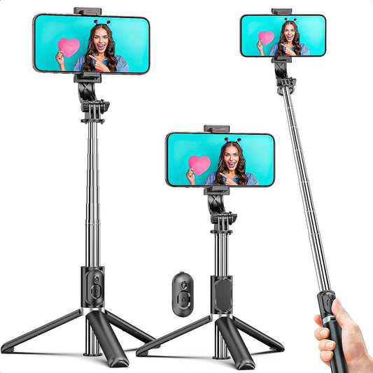Tripode Celular Soporte Para Celular Palo Selfie Extensible Negro