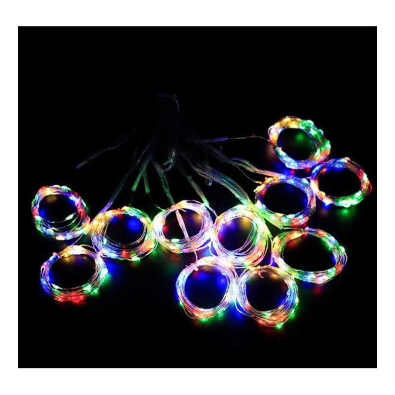 X2 Cortina Cascada Luces Hada Solar Luces Led Navidad 3x2