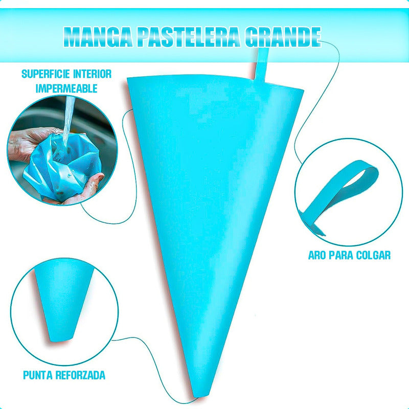 Pack2 Mangas Reposteria Manga Pastelera Silicona Mangas 45cm Azul