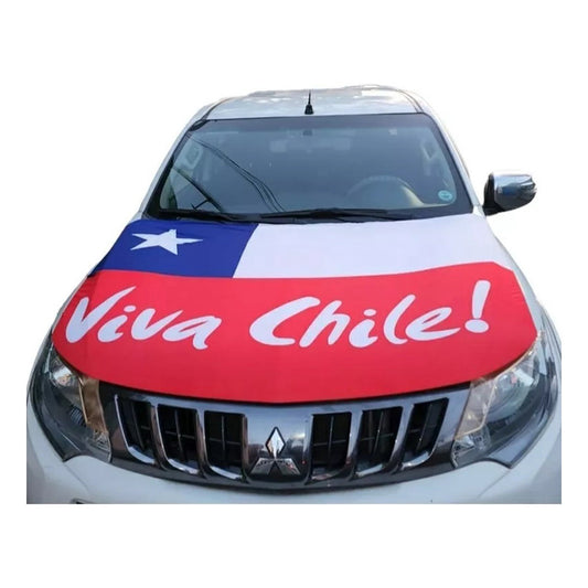 Bandera Chilena Cubre Capot Autos Fiestas Patrias Forro Auto Blanco