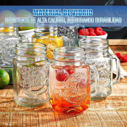 Vaso Para Terremoto Pack 4 Vasos Vidrio Fiestas Patria 500ml Chile