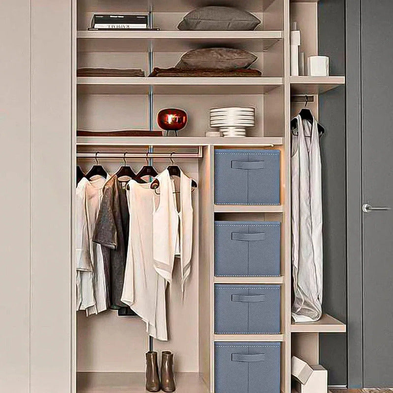 Organizador De Ropa Plegable Con 9 Divisores Gris De Tela Para Cajón