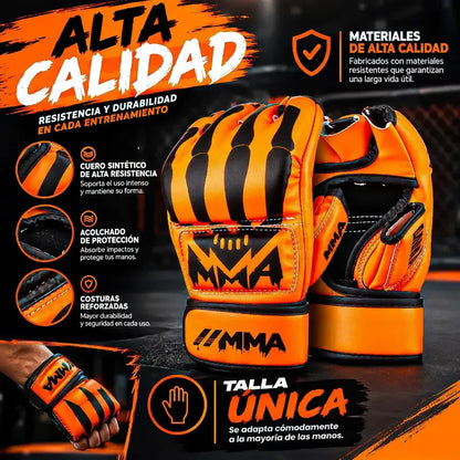 Guantes Mma Guantes De Kick Boxing Guantes Artes Marciales Okshop Guantes Mma Dedos Abiertos Entrenamiento Artes... Unica Naranja