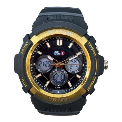 Reloj Analógico Digital De Pulsera Resistente Al Agua Dotcom Negro Negro