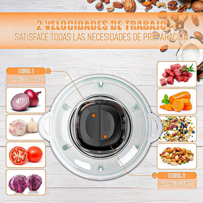 Procesador De Alimentos Picadora Procesadora Alimento Carne Negro/gris