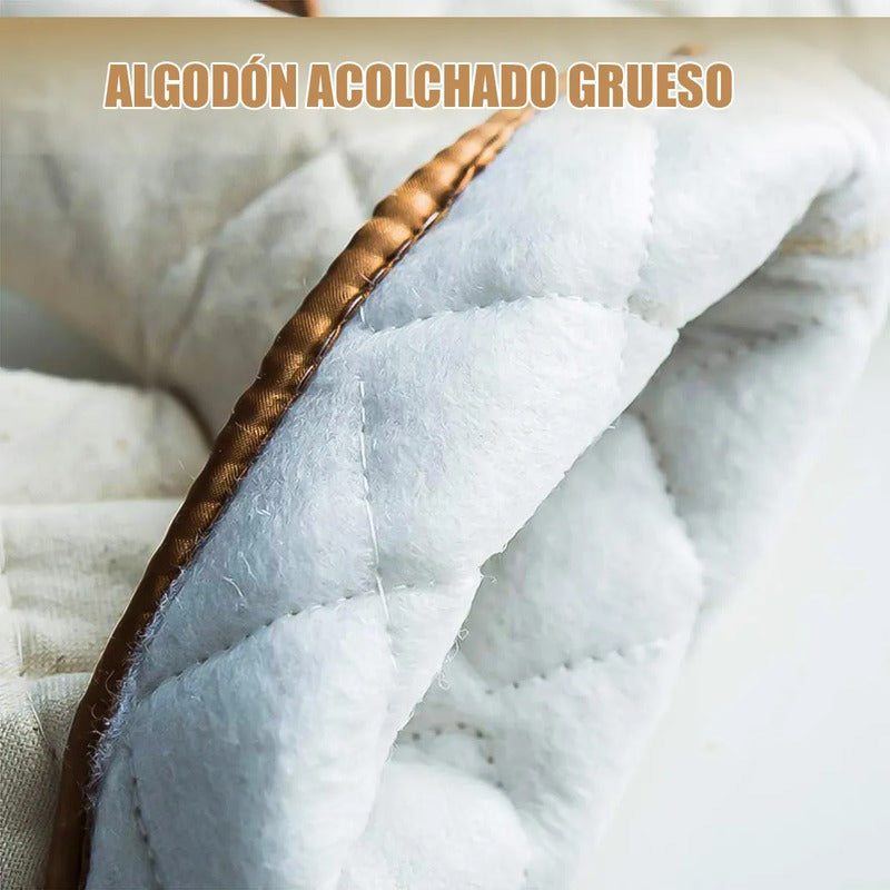 Guantes Para Horno Okshop Algodón Acolchado Blanco Pack 4 Largos Flexibles Liso