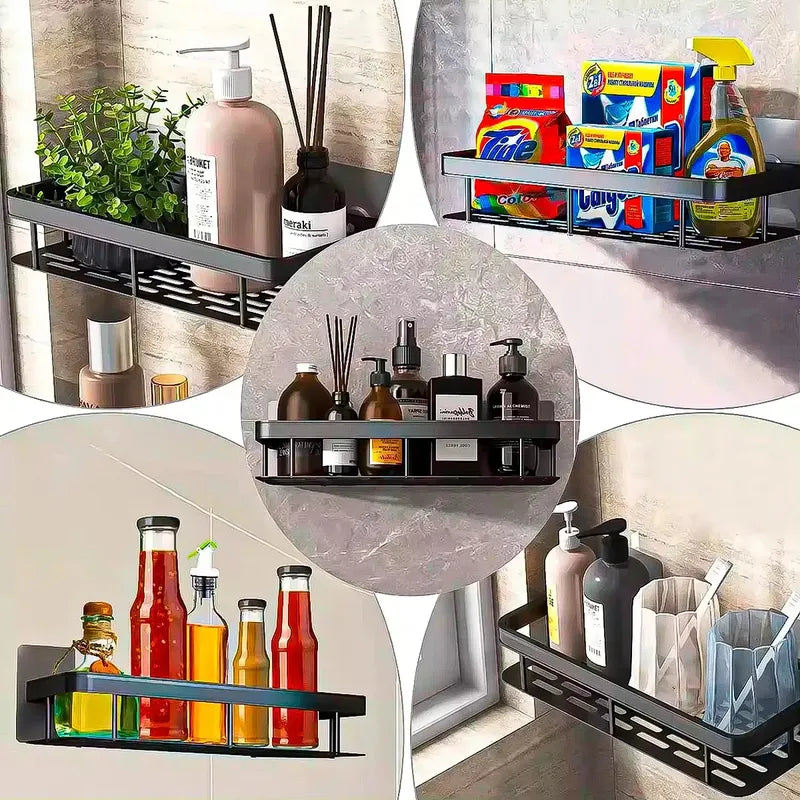 Organizador De Ducha Esquinero Okshop En Aluminio Negro Para Baño