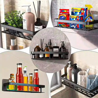 Organizador De Ducha Esquinero Okshop En Aluminio Negro Para Baño