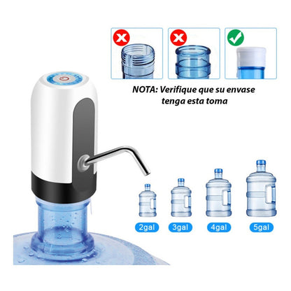 Dispensador De Agua Electrico Usb Recargable Botella Envase