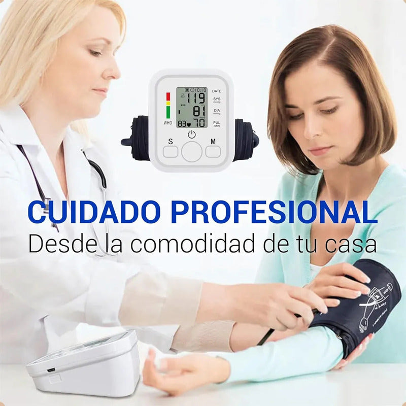 Tensiómetro Digital Okshop Brazo Blanco Medición Precisa Presión Arterial Frecuencia Cardíaca Blanco/gris