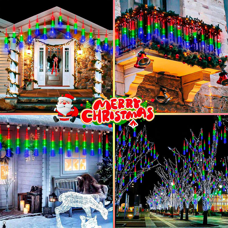 Luces Navidad Solares Luces Lluvia Meteoritos Guirnalda Luce Multicolor