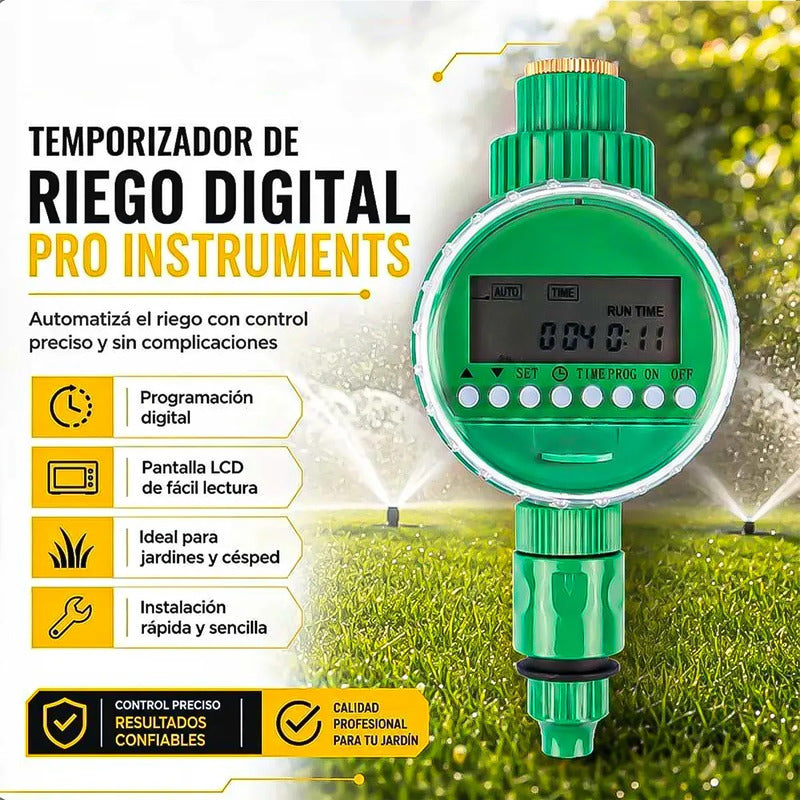 Programador De Riego Automático Okshop Para Jardín Con Pantalla Digital Verde