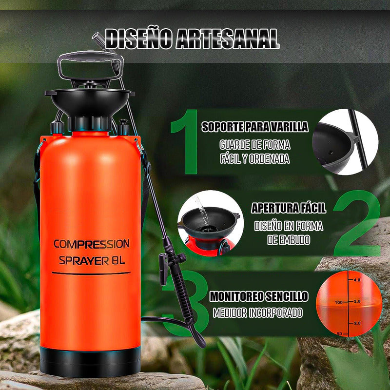 Pulverizador Agua Regadera Plantas Rociador Pulverizador 8l Naranja