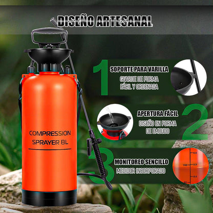 Pulverizador Agua Regadera Plantas Rociador Pulverizador 8l Naranja