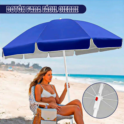 Pack 2 Sombrilla Paraguas Quitasol 2 Metros Sombrilla Playa Burdeo
