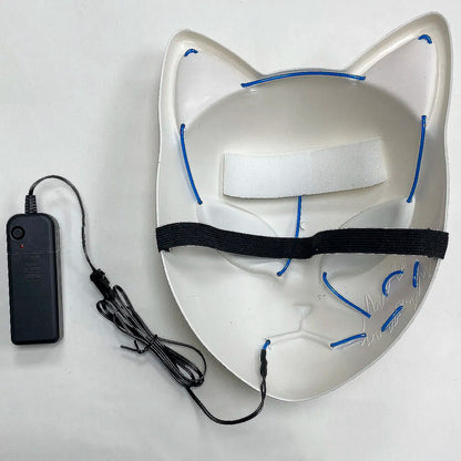 Mascara De Gato Kimetsu No Yaiba Con Luces Mascara Halloween Amarillo Demon Slayer