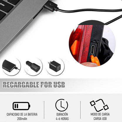 Luz Bicicleta Usb Luz Bicicleta Trasera Luces Bici Luces Led Negro