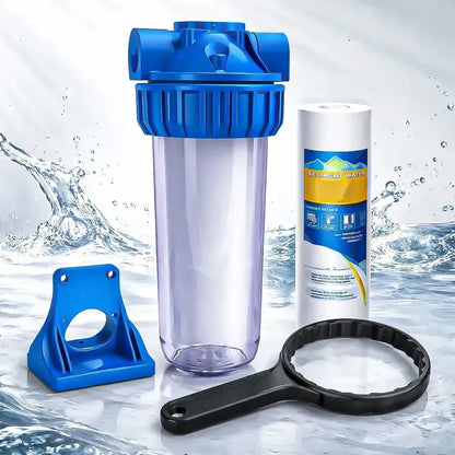 Filtro De Agua Okshop Con Carcasa Transparente Para Sedimentos Y Óxido De 10 Pulgadas Azul