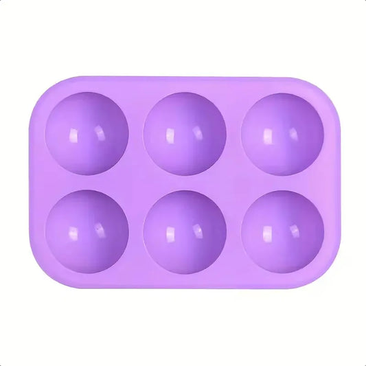 Molde Silicona 6 Semiesfera Molde Reposteria Moldes De Bolas Morado