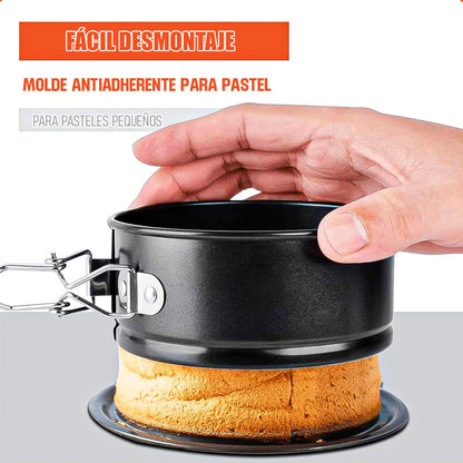 Molde Queque Molde Reposteria Pack 2 Molde Torta Desmontable Gris