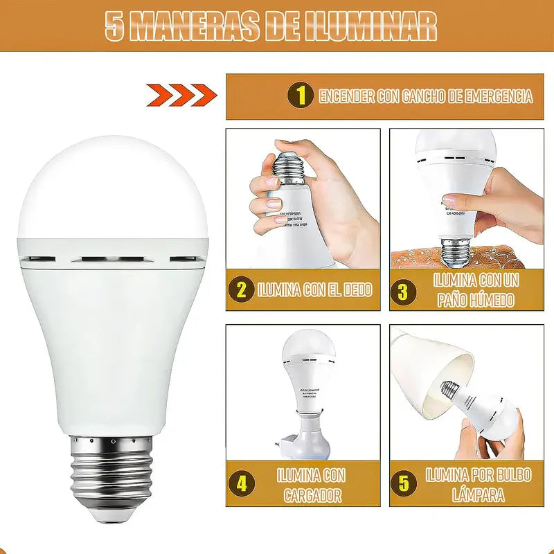 Ampolleta Led Inteligente Arcashopping 12w Recargable E27 Luz Blanca Fría Blanco Frío