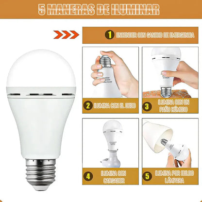 Ampolleta Led Inteligente Arcashopping 12w Recargable E27 Luz Blanca Fría Blanco Frío
